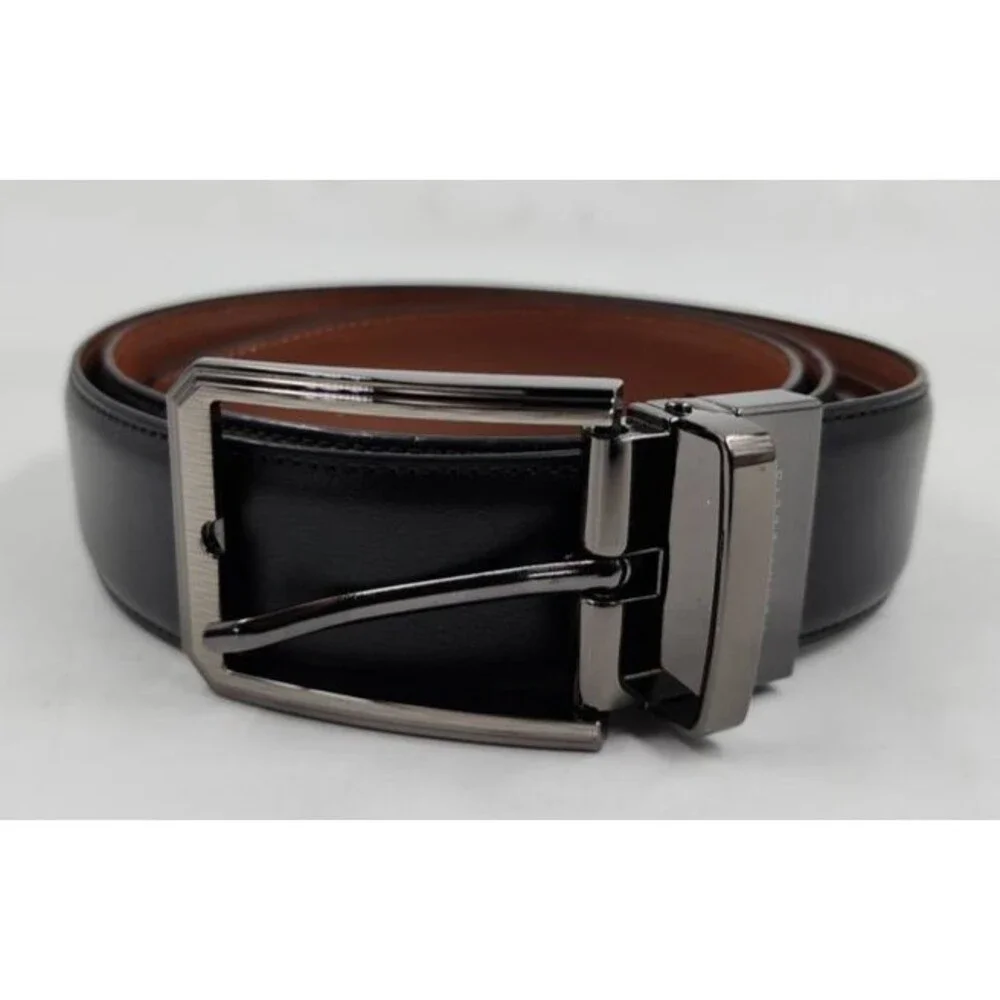Perry Ellis Portfolio Love Triangle Reversible Belt Men's M 34/36 Black
